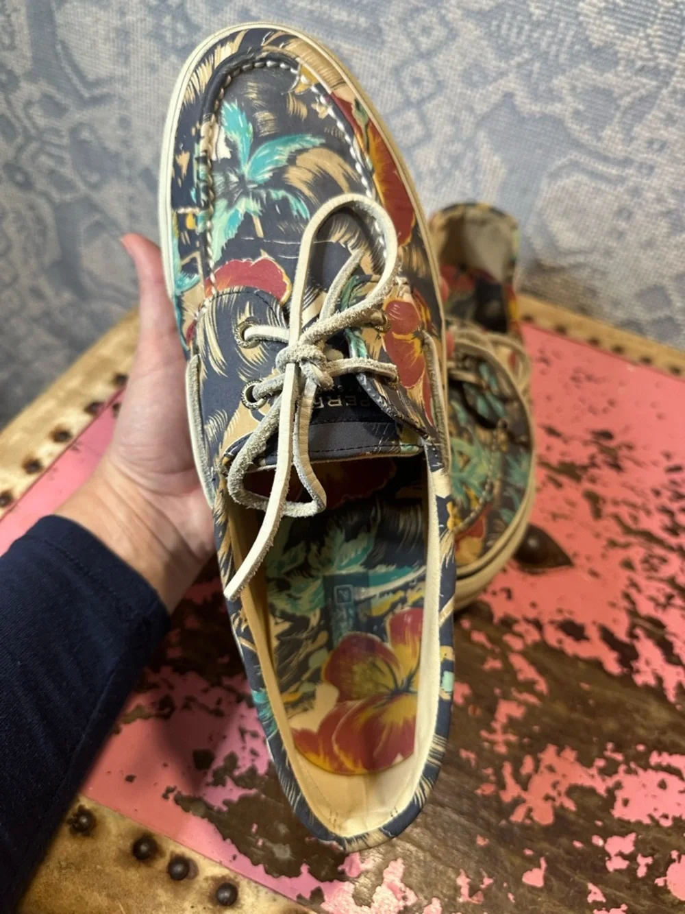 SPERRY TOP SIDER Men’s Tropical Print boat shoes sz 12 - Picture 4 of 7